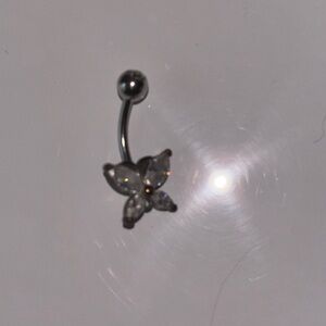 Silver Butterfly Belly Ring